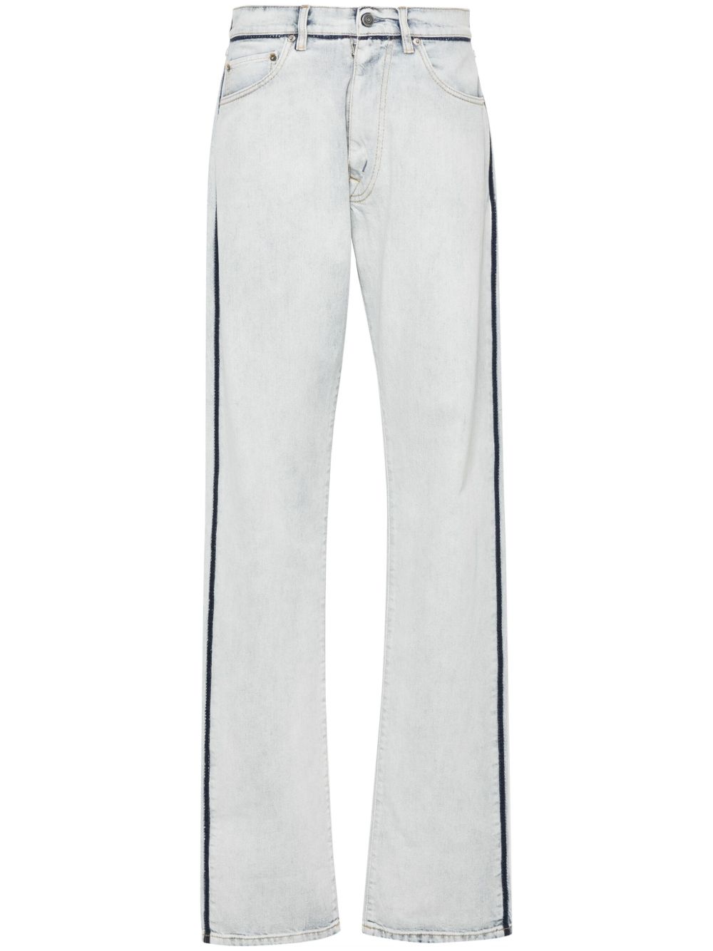 Maison Margiela 水洗效果直筒棉牛仔裤 - 蓝色