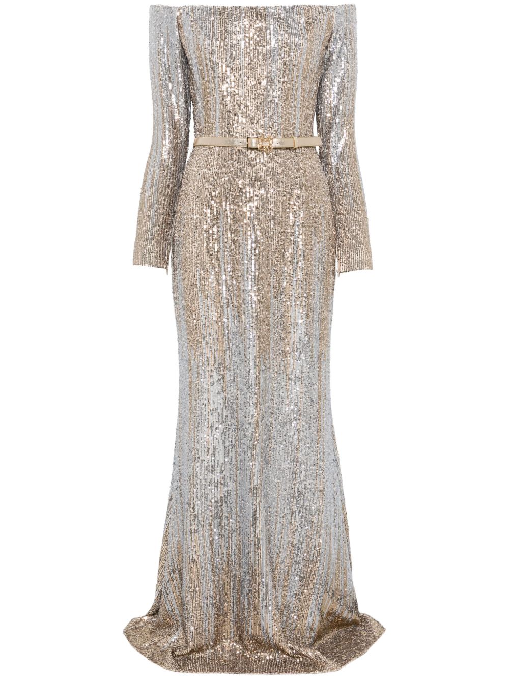 Elie Saab 露肩亮片礼服 - 金色