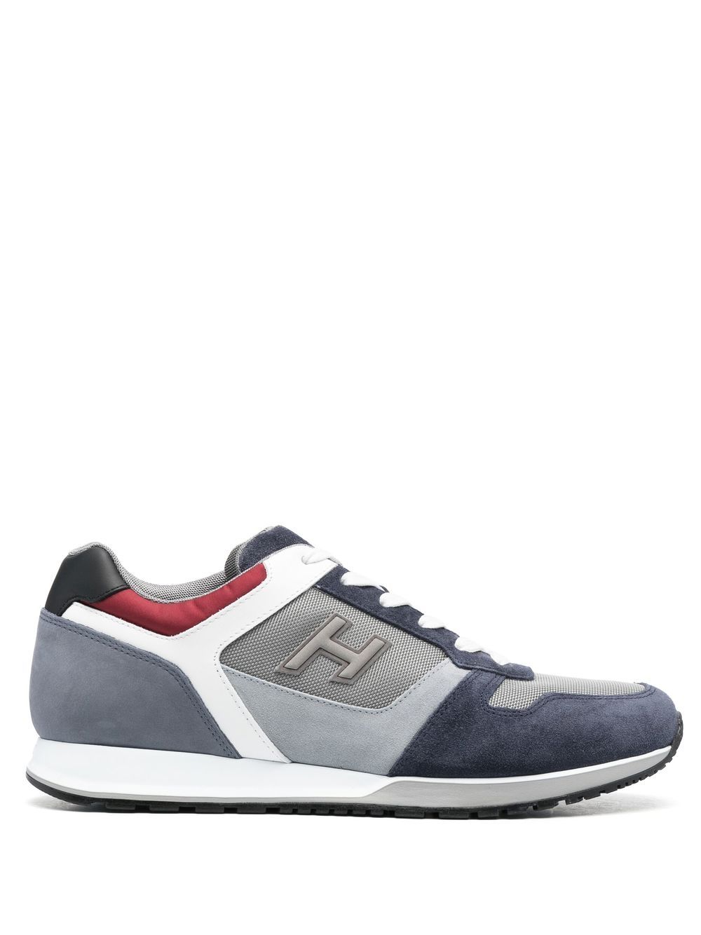 Hogan logo印花侧饰运动鞋 - 蓝色