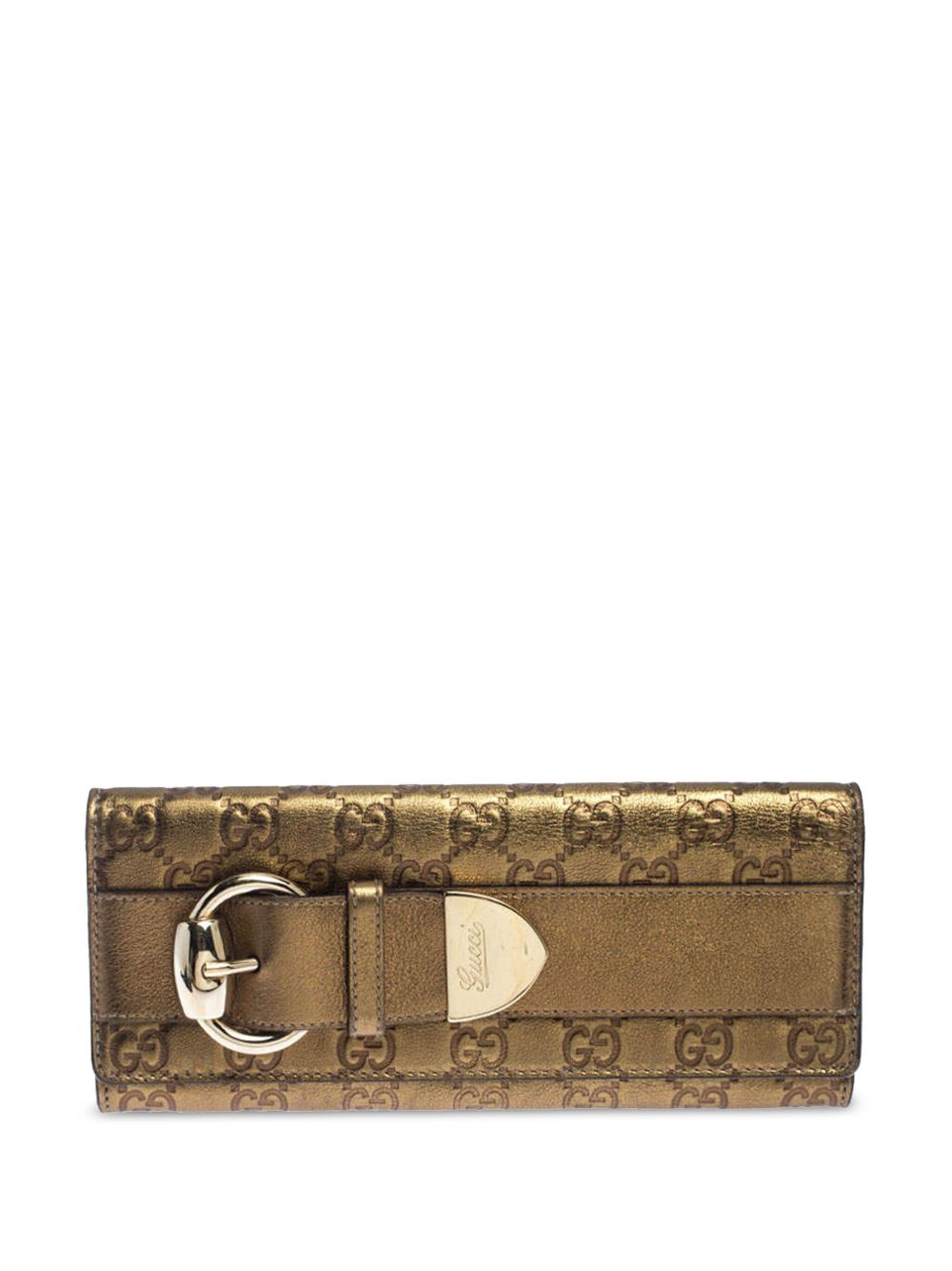 Gucci Pre-Owned Guccissima 长款钱包（典藏款） - 金色