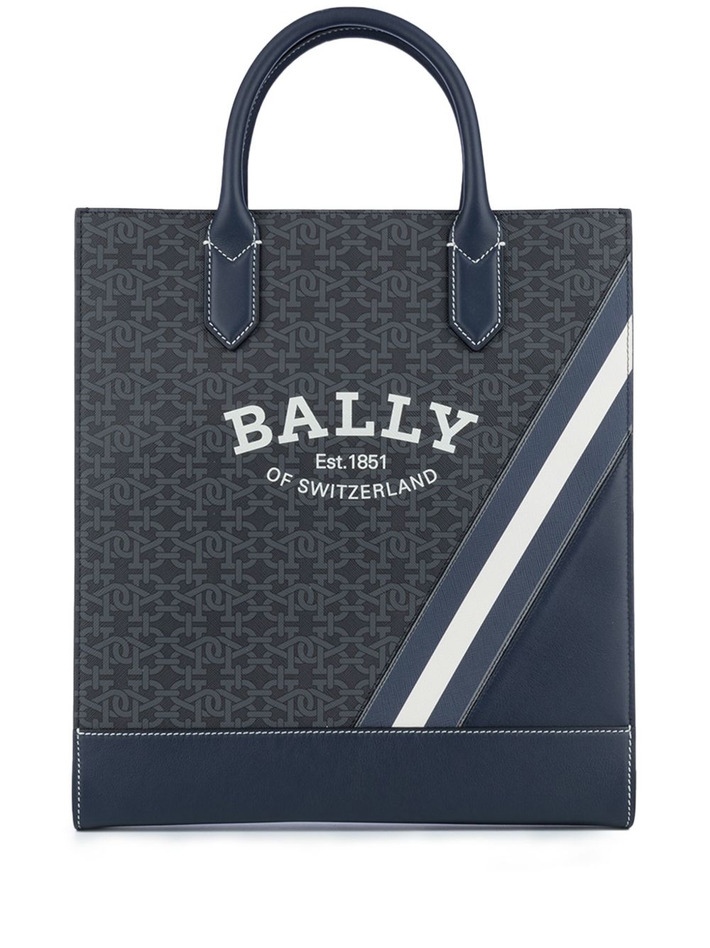 Bally logo印花托特包 - 蓝色