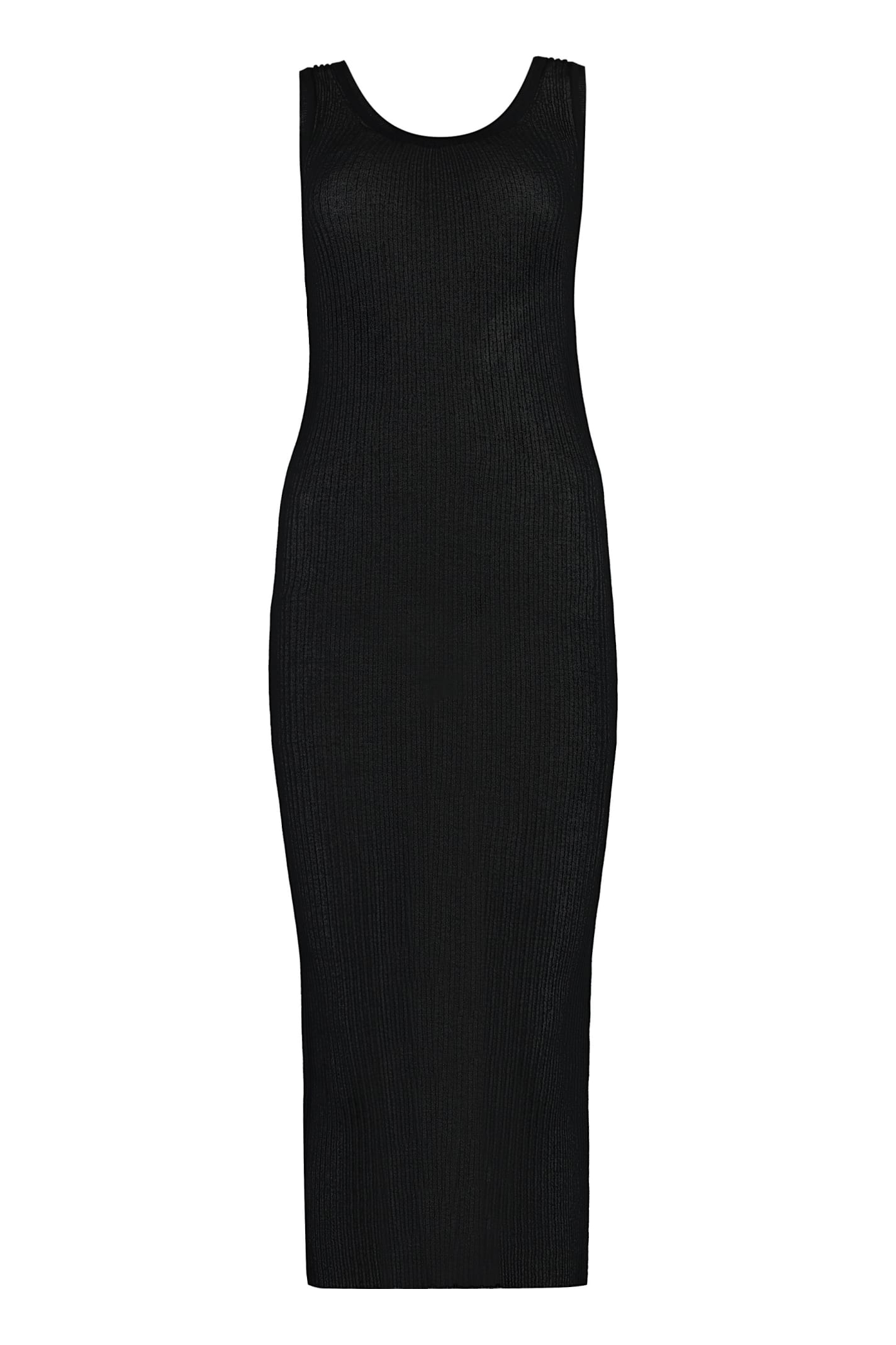 Pinko Francoforte Ribbed Knit Midi Dress