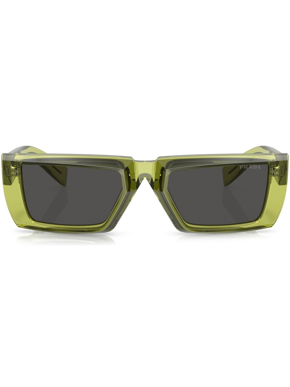 Prada Eyewear 有色镜片方框太阳眼镜 - 绿色