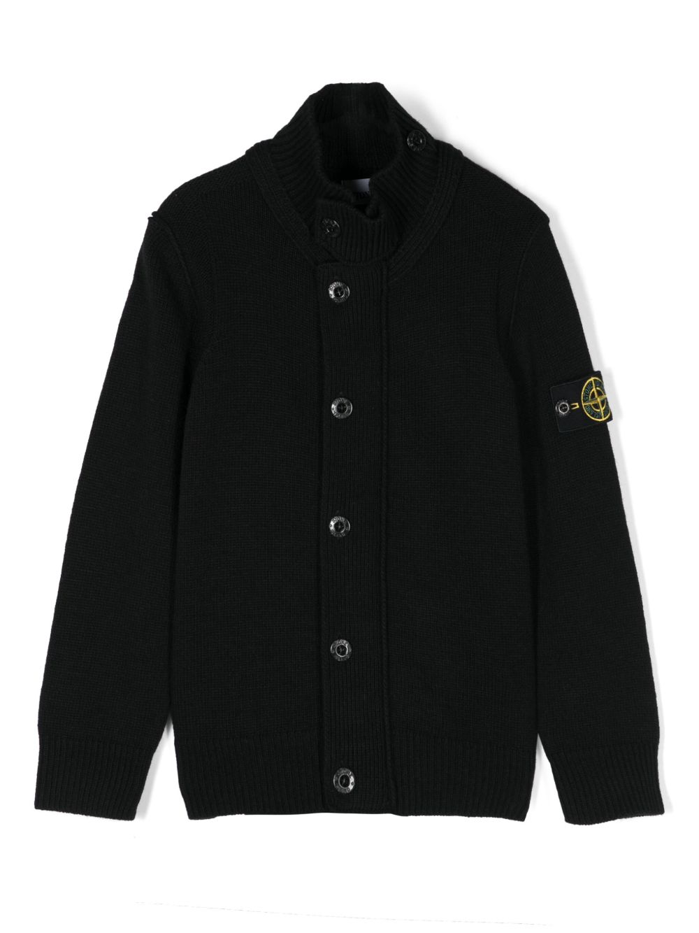 Stone Island Junior 罗盘徽章开衫 - 黑色