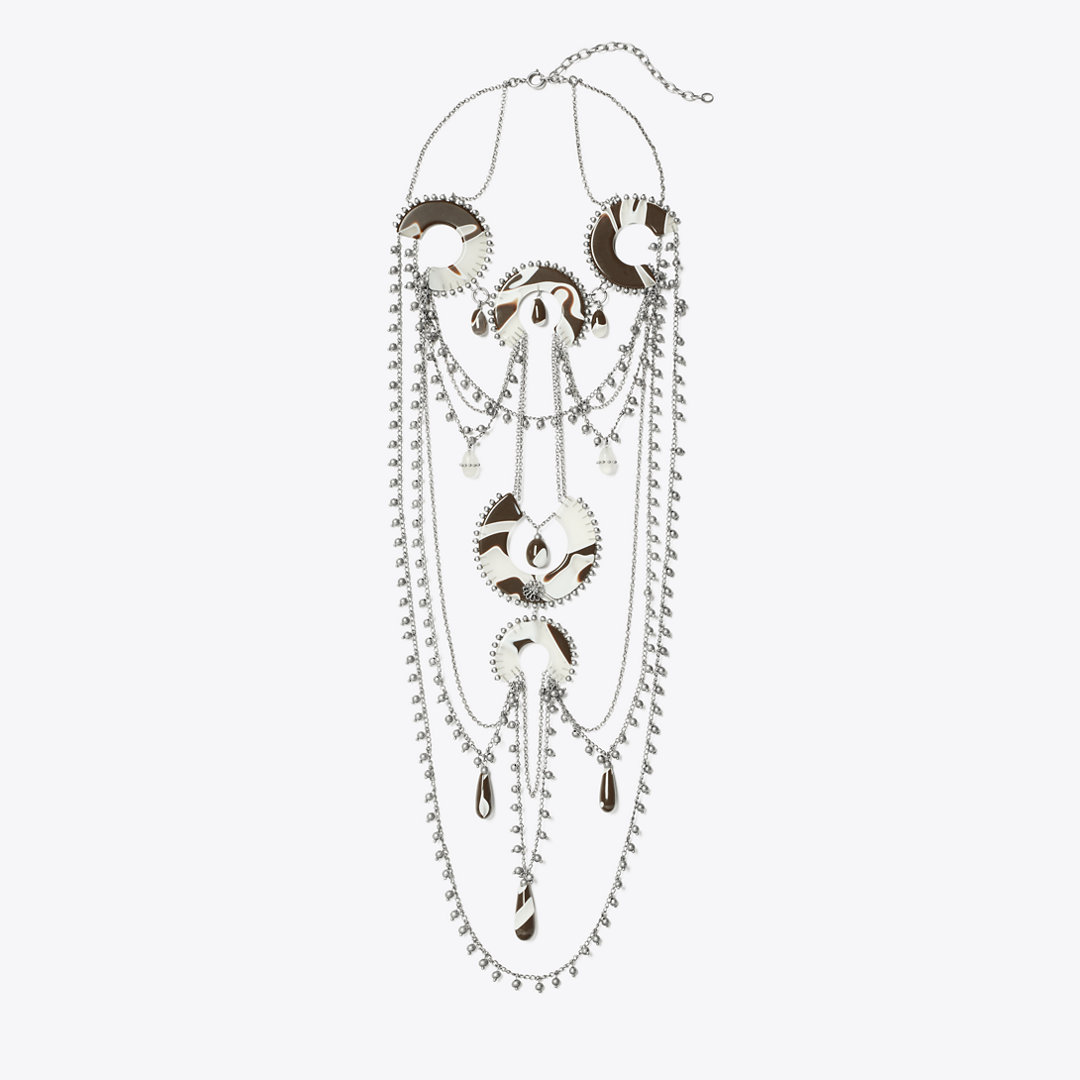 Tory Burch Bead And Resin Necklace