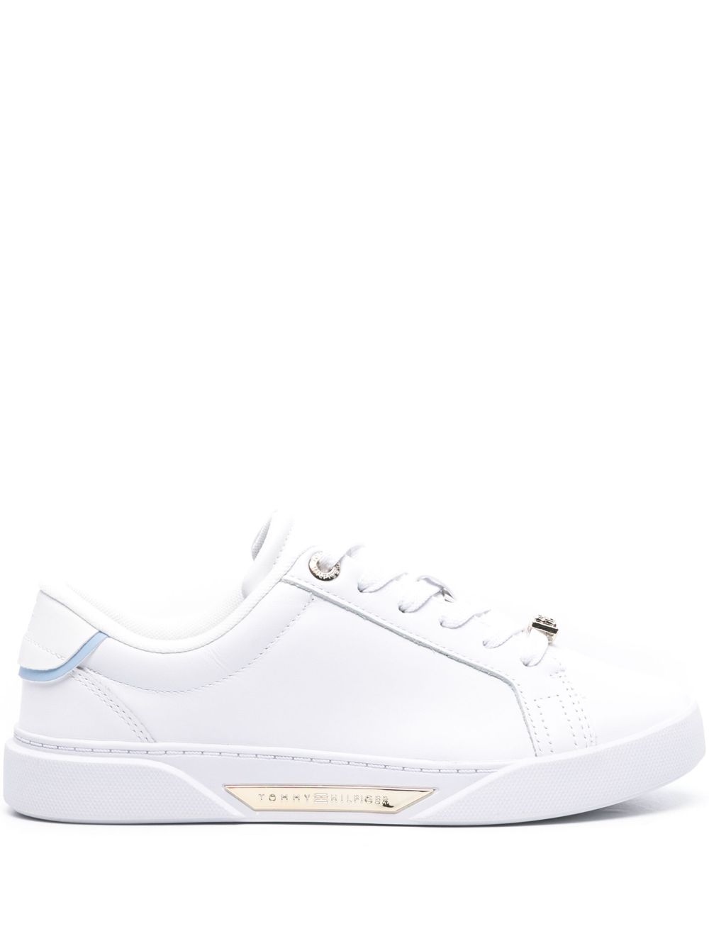 Tommy Hilfiger Court 拼接皮质运动鞋 - 白色