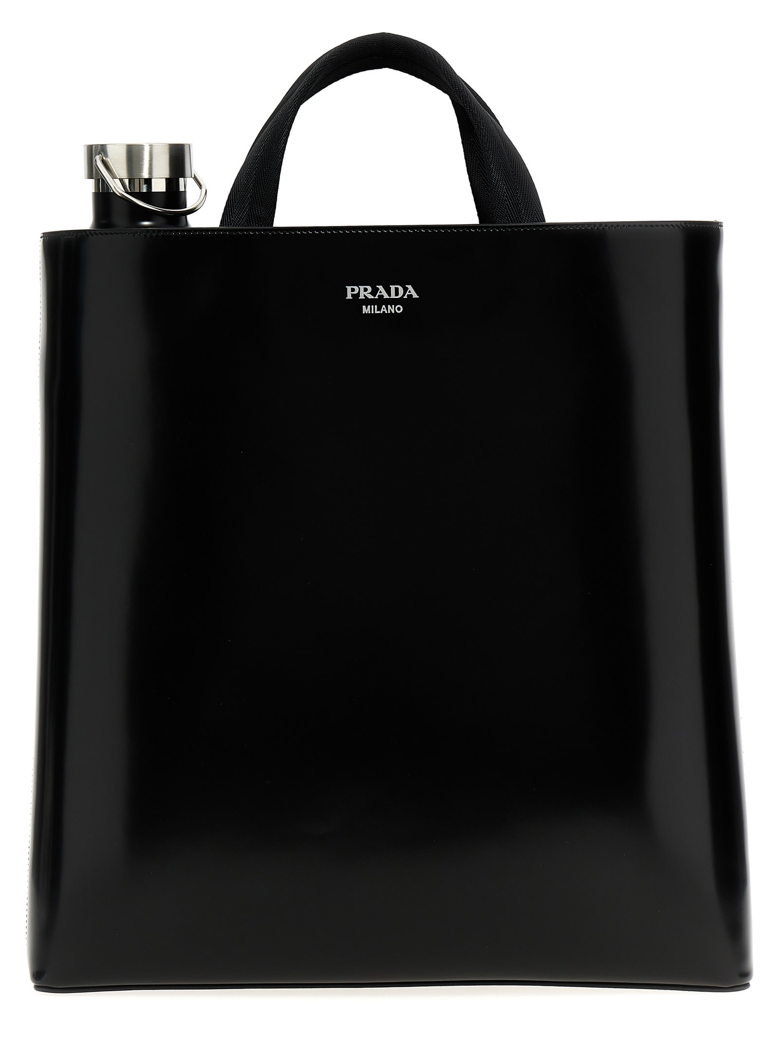 Prada Leather + Bottle Shopping Bag