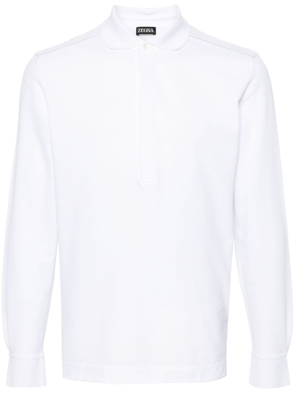 Zegna 长袖棉polo衫 - 白色