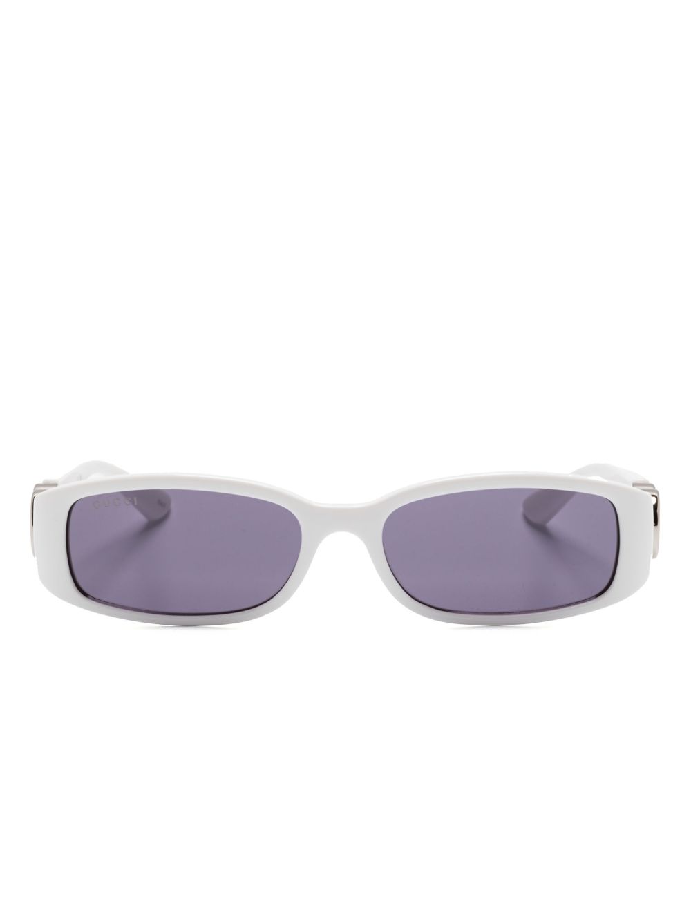 Gucci Eyewear 长方形框太阳眼镜 - 白色