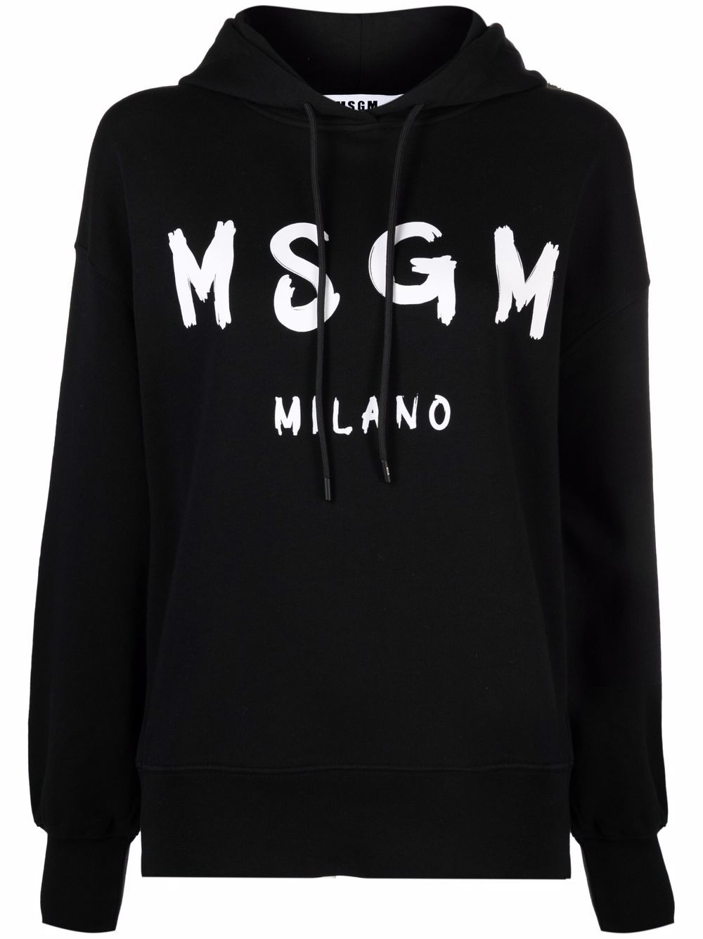 MSGM logo印花连帽衫 - 黑色