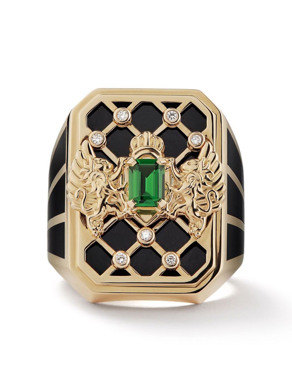 Balmain Emblem 18K黄金大号图章戒指 - 金色