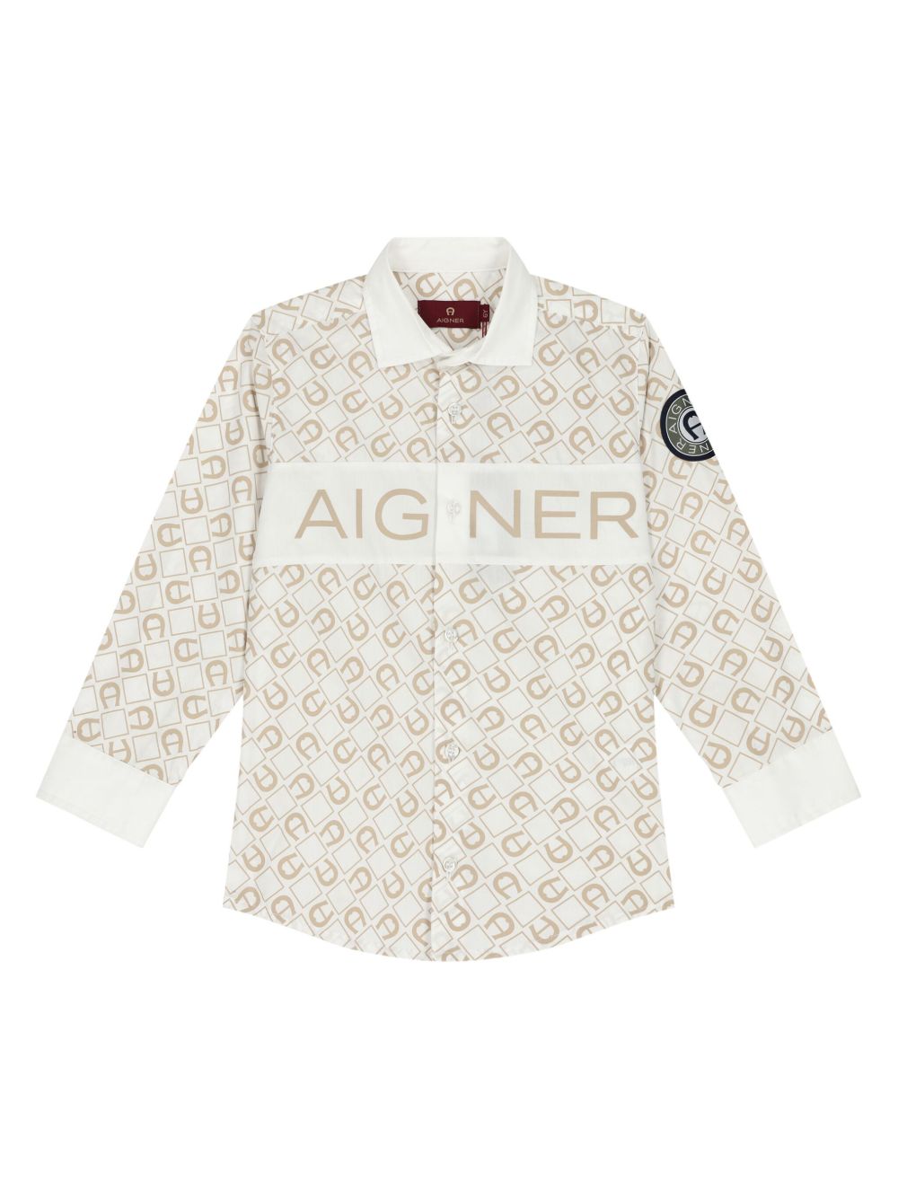 Aigner Kids logo印花衬衫 - 白色