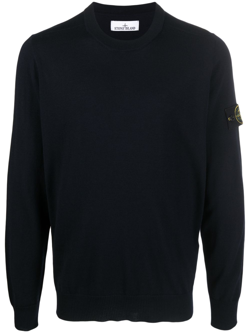 Stone Island 罗盘贴花初剪羊毛毛衣 - 蓝色