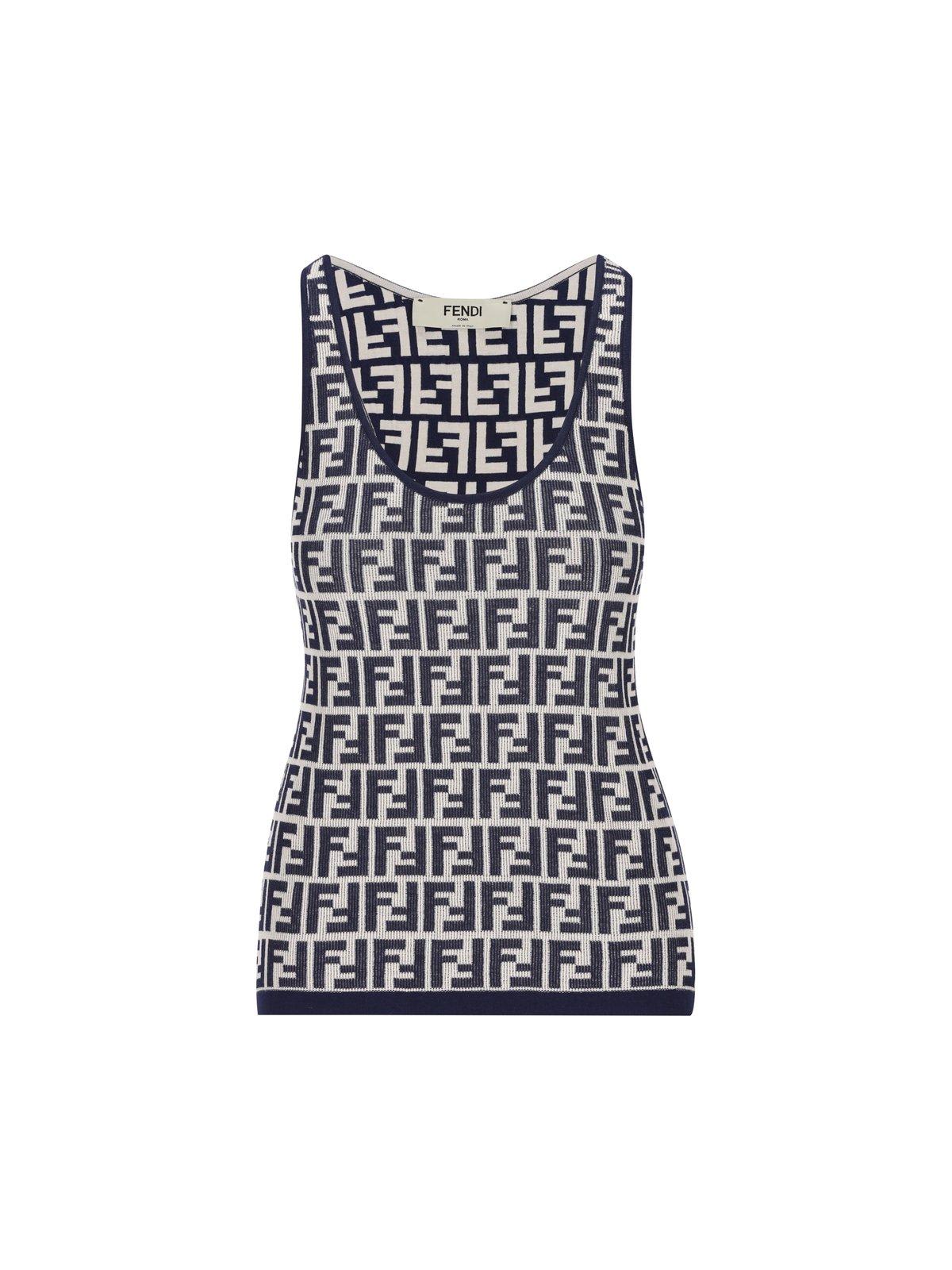 Fendi Ff Jacquard Ribbed Tank Top