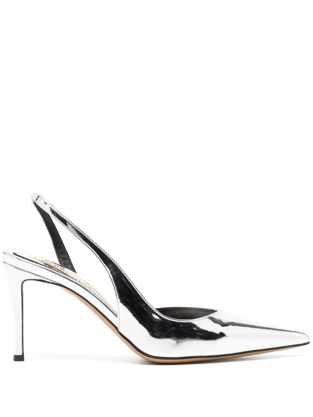 Alexandre Vauthier 金属感高跟皮质凉鞋 - 金属色