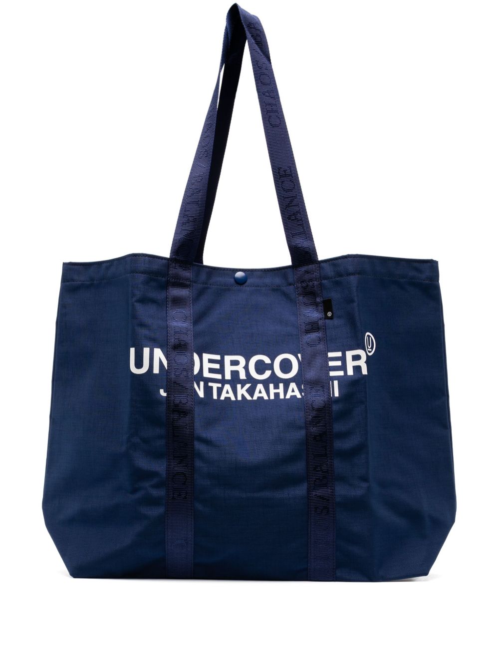 Undercover logo印花手提包 - 蓝色