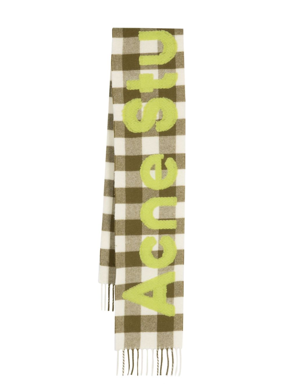 Acne Studios 提花logo格纹围巾 - 中性色