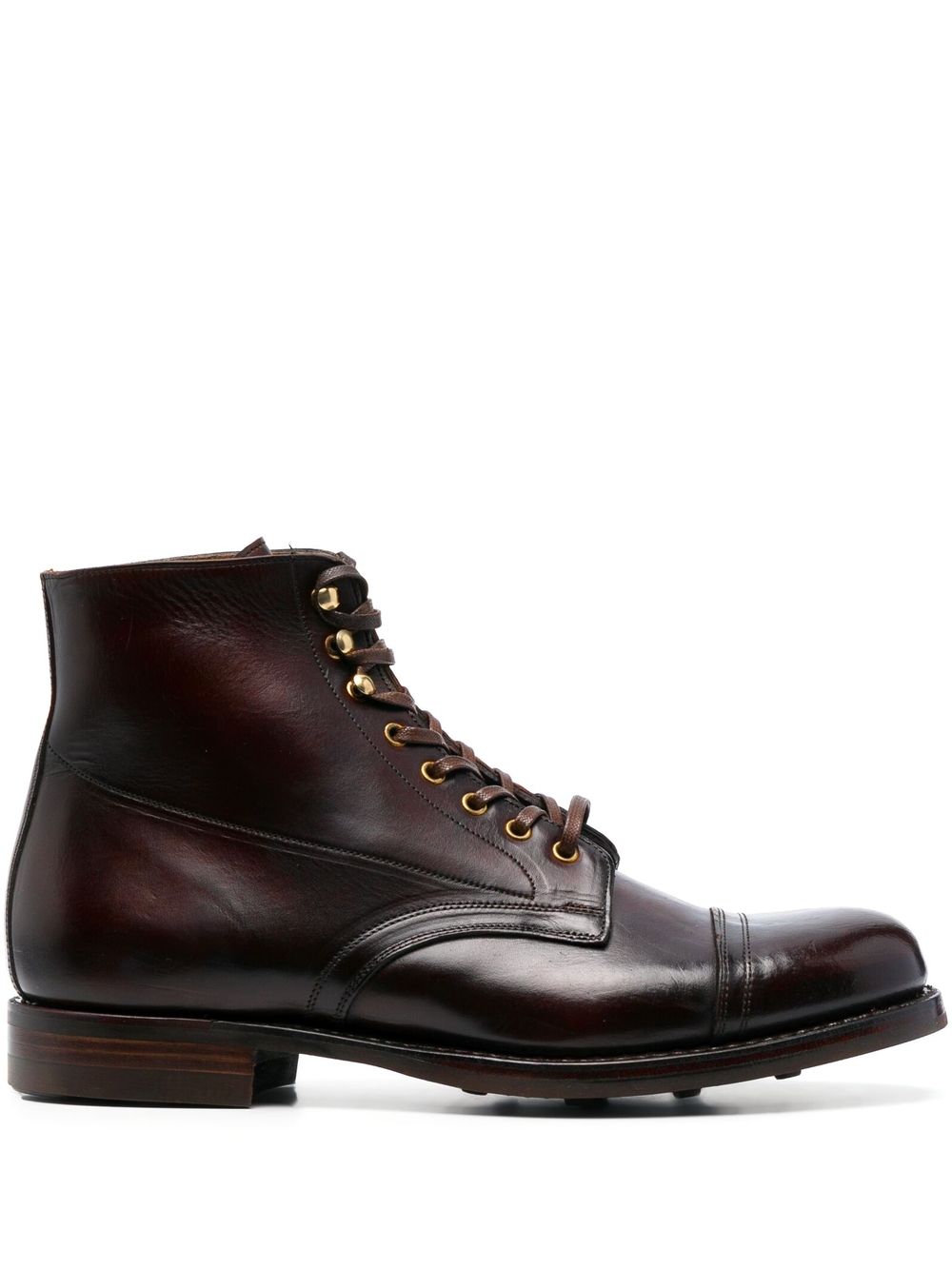 Ralph Lauren RRL 皮质系带短靴 - 褐色