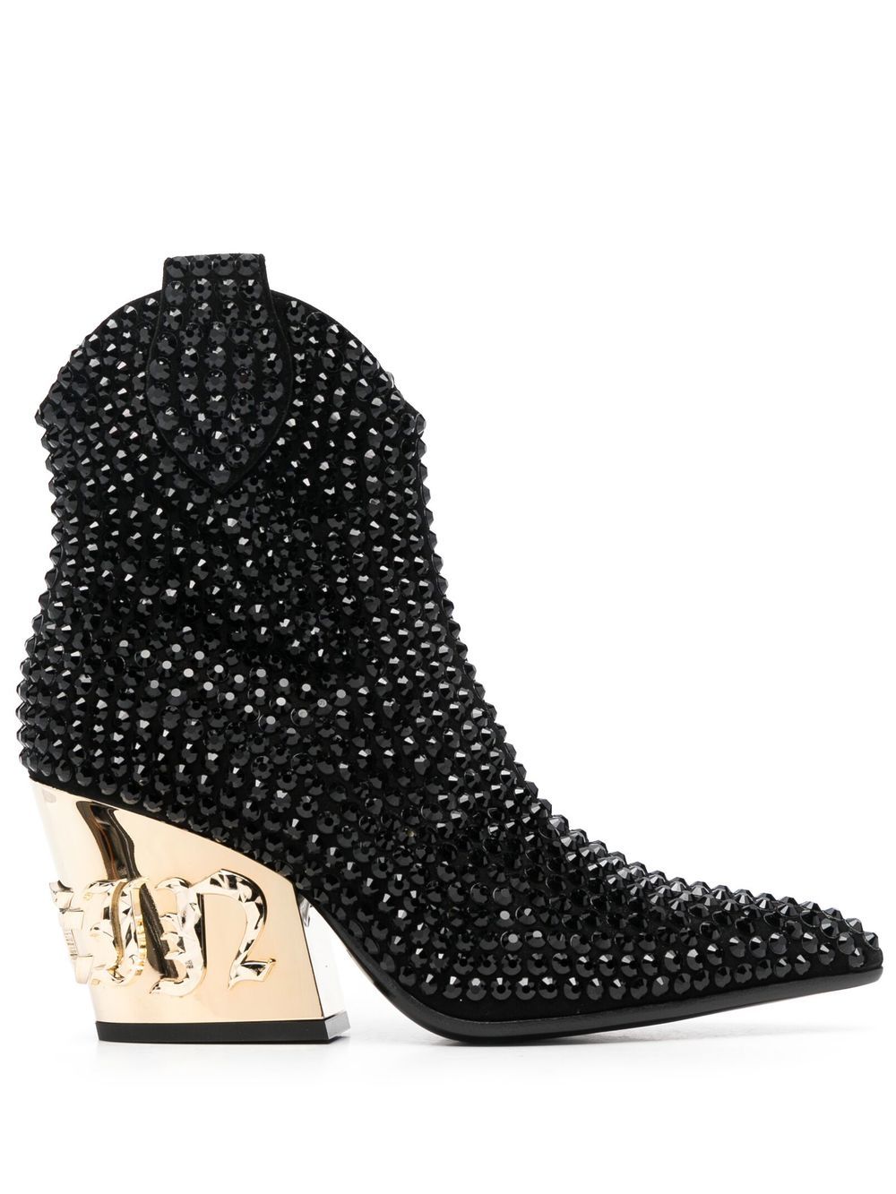 Philipp Plein Gothic Plein 中跟皮靴 - 黑色