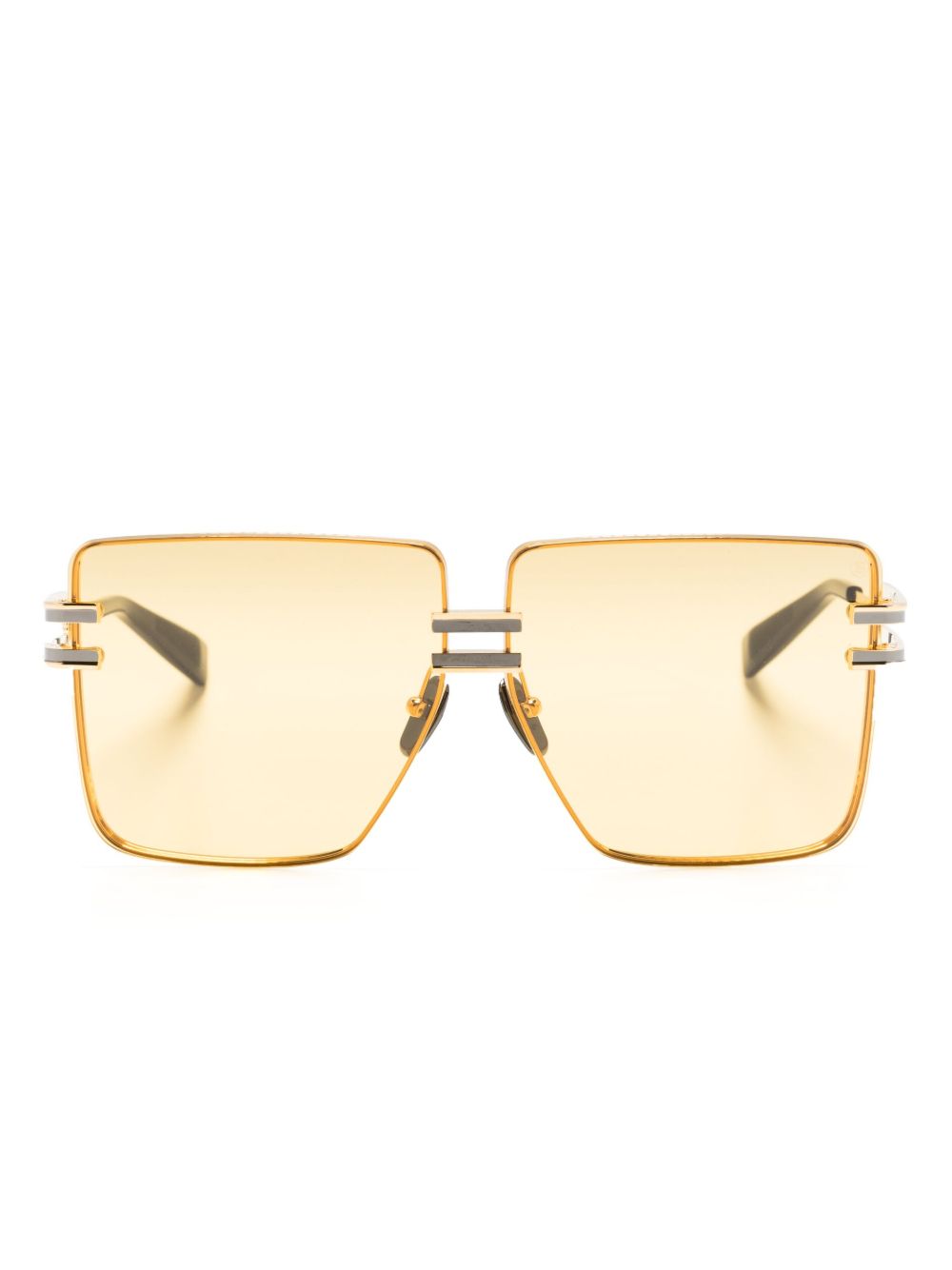 Balmain Eyewear Gendarme 超大框太阳眼镜 - 金色