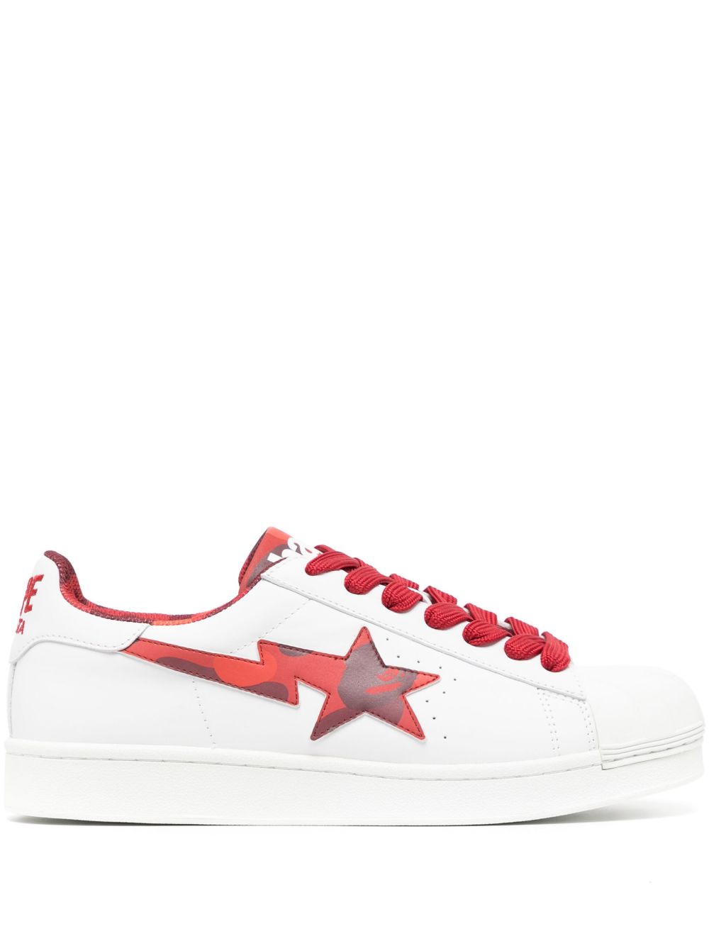 A BATHING APE® Skull STA logo印花运动鞋 - 红色