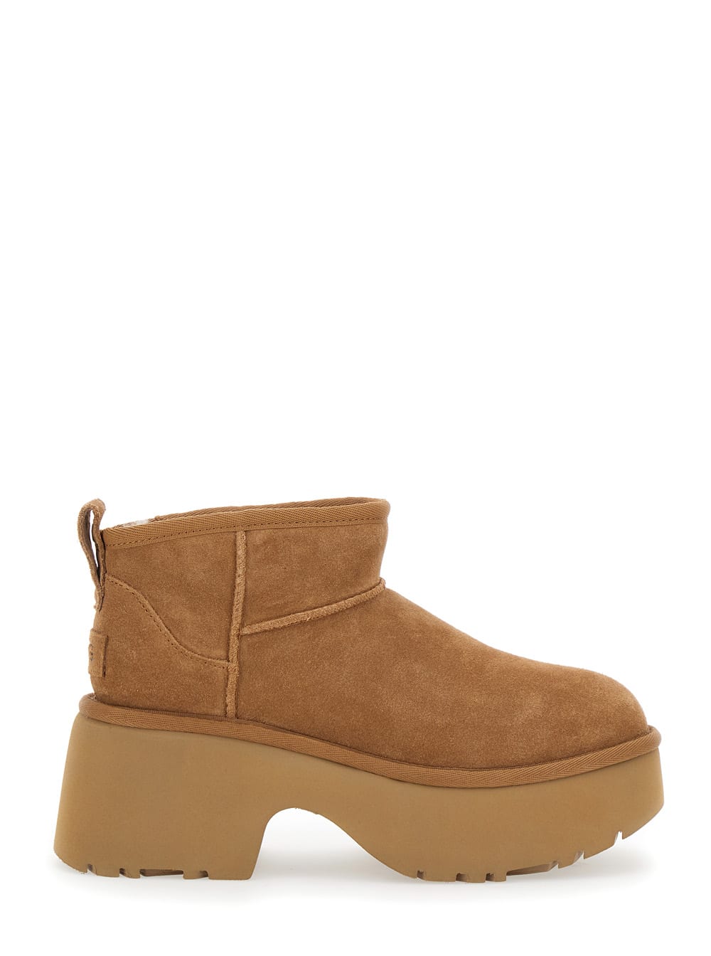 UGG Brown ultra Mini New Heights Boots In Suede Woman