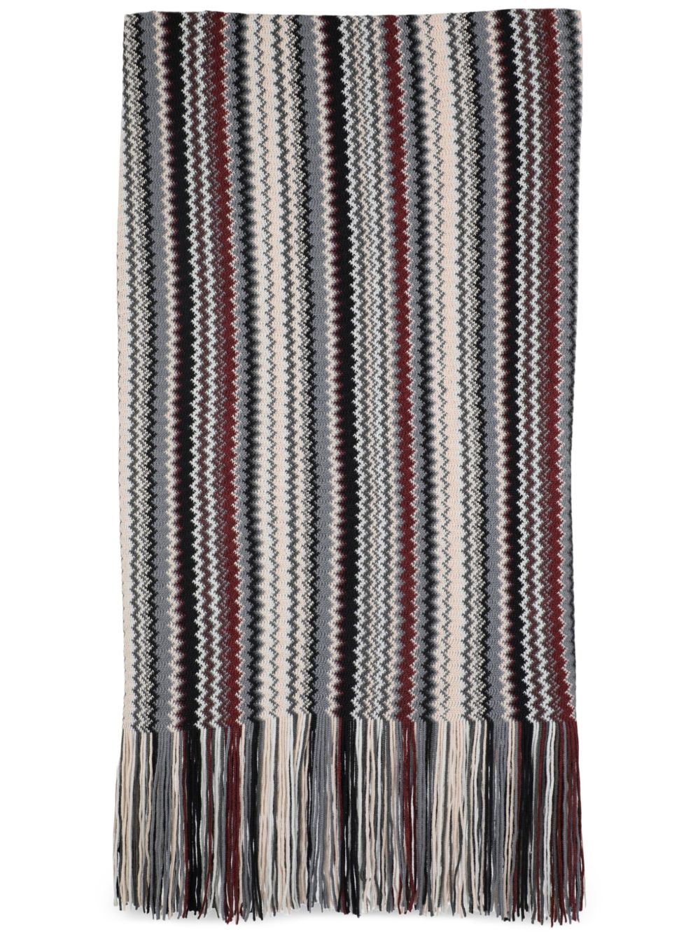 Missoni Z字形针织围巾 - 褐色