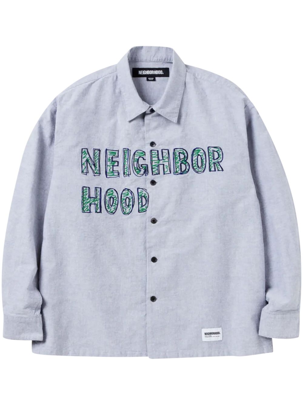 Neighborhood logo刺绣衬衫 - 灰色