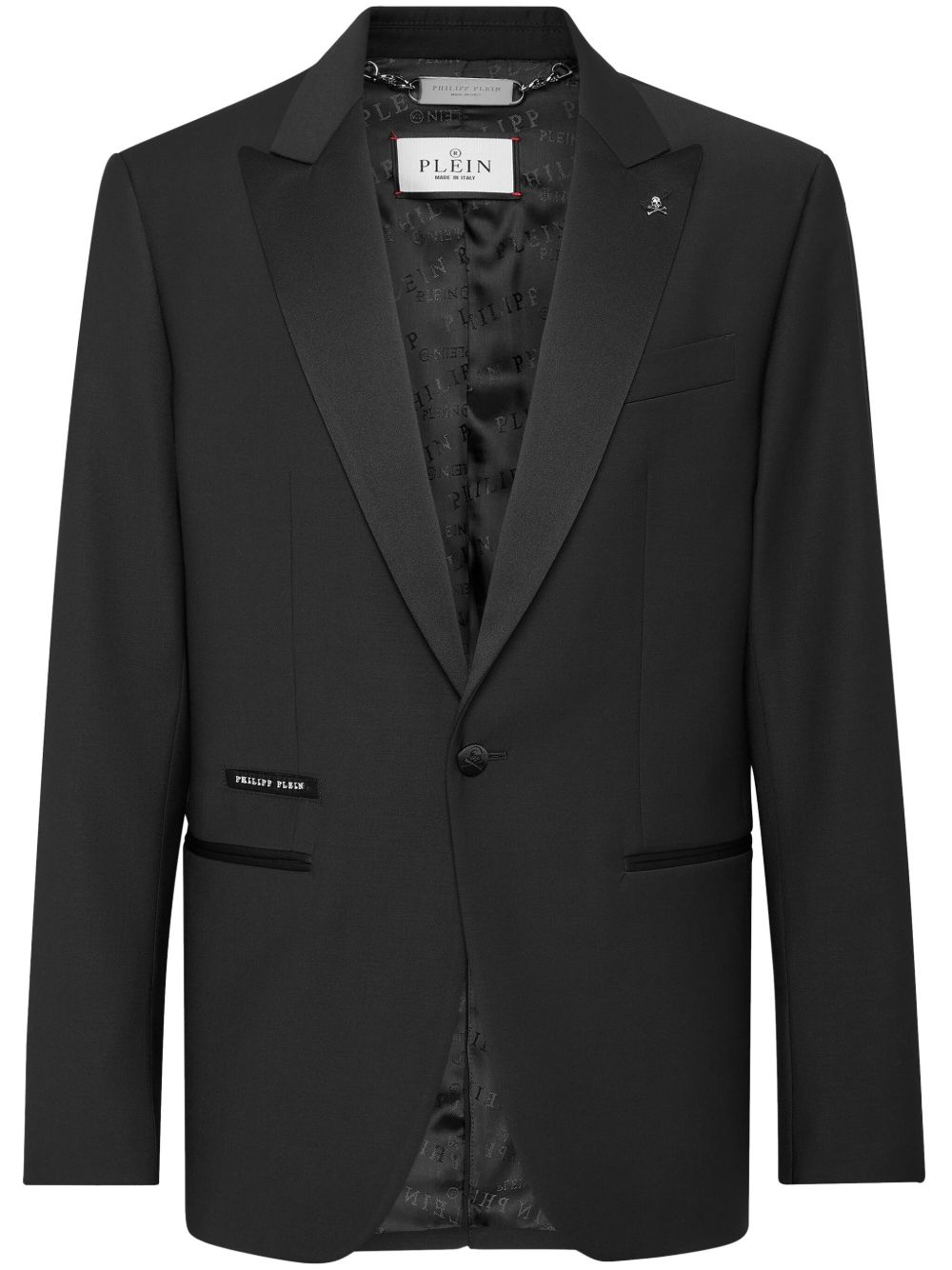 Philipp Plein 单排扣西装夹克 - 黑色