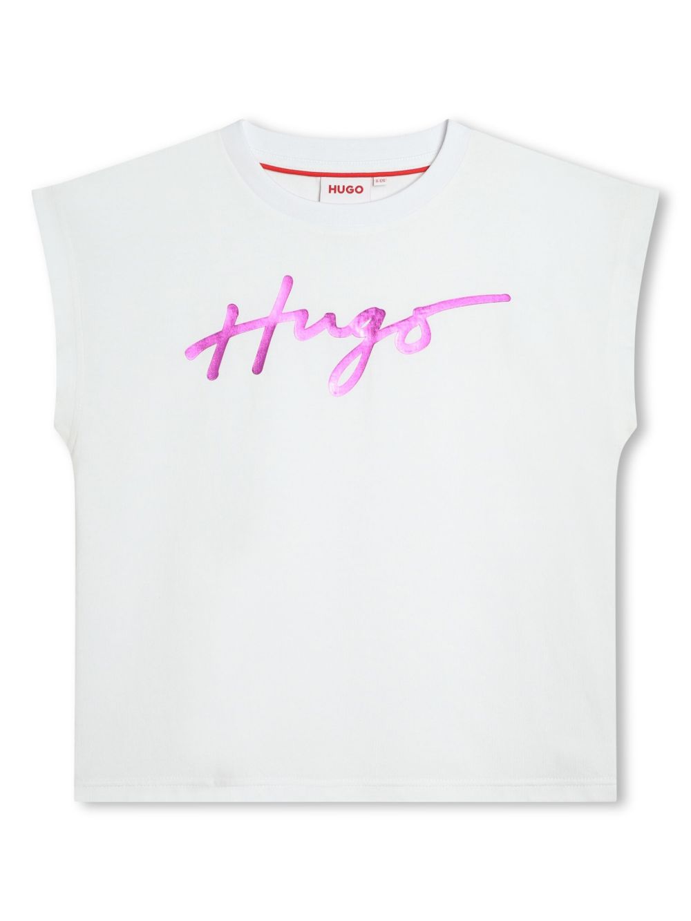 HUGO KIDS logo印花棉坦克背心 - 白色