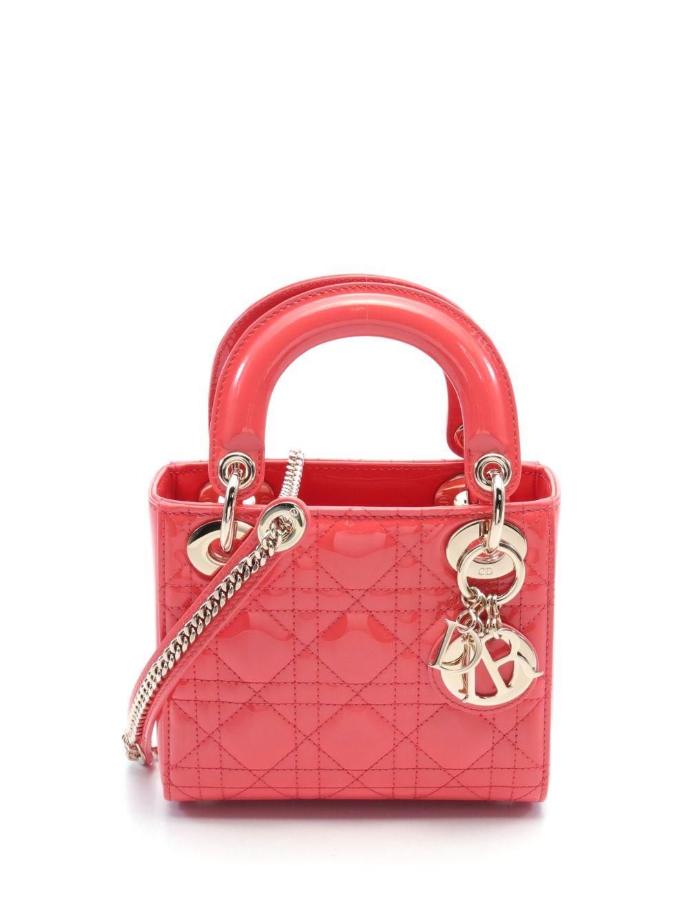 Christian Dior Pre-Owned Cannage Lady Dior 迷你两用手提包（2020年代典藏款） - 粉色