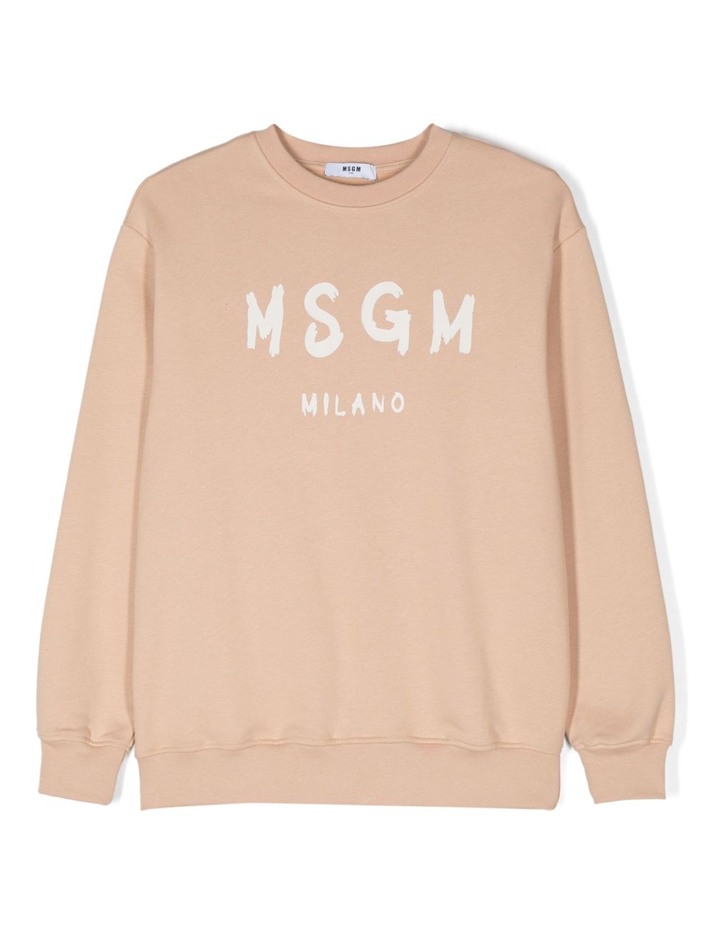 MSGM Kids logo印花棉卫衣 - 中性色