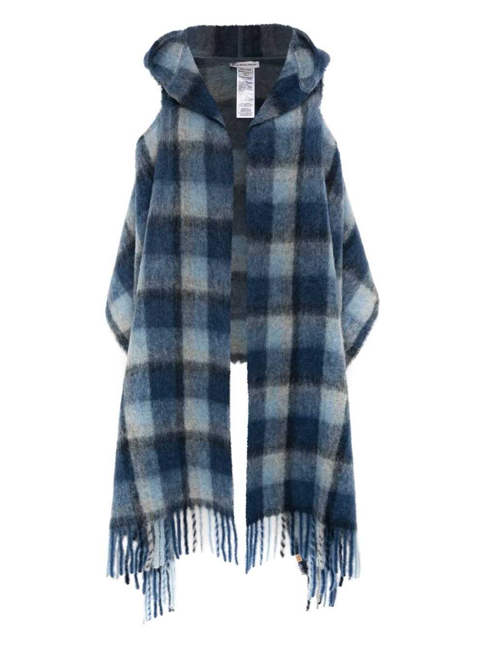 Woolrich 连帽斗篷式围巾 - 蓝色