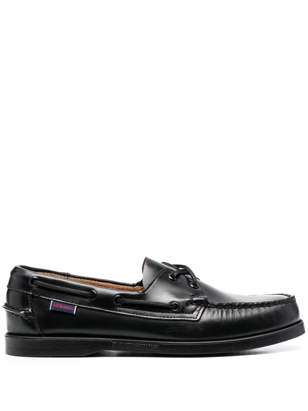 Sebago 皮质帆船鞋 - 黑色