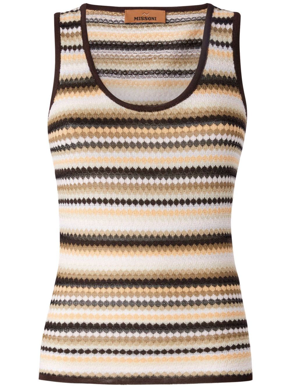 Missoni 条纹罗纹针织坦克背心 - 黄色