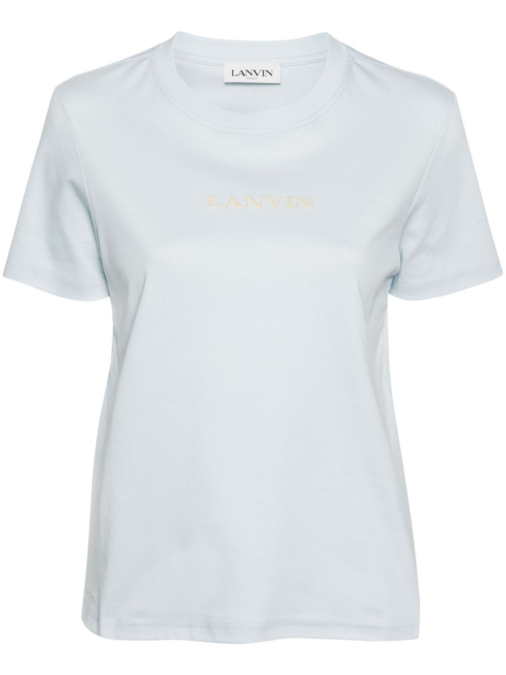 Lanvin 刺绣logo棉T恤 - 蓝色