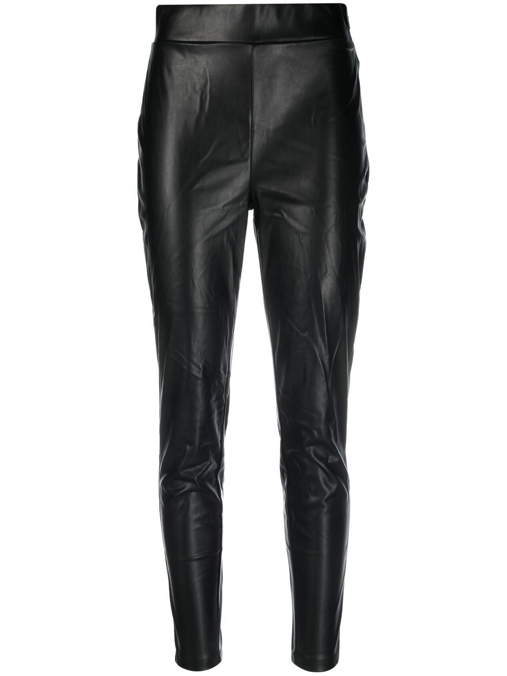 DKNY 人造皮革修身长裤 - 黑色