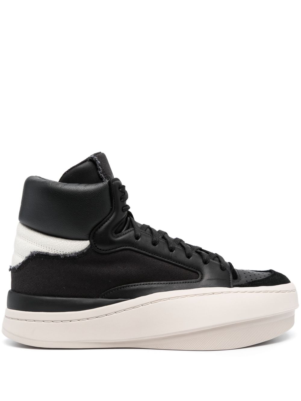 Y-3 Centennial 拼接皮质运动鞋 - 黑色