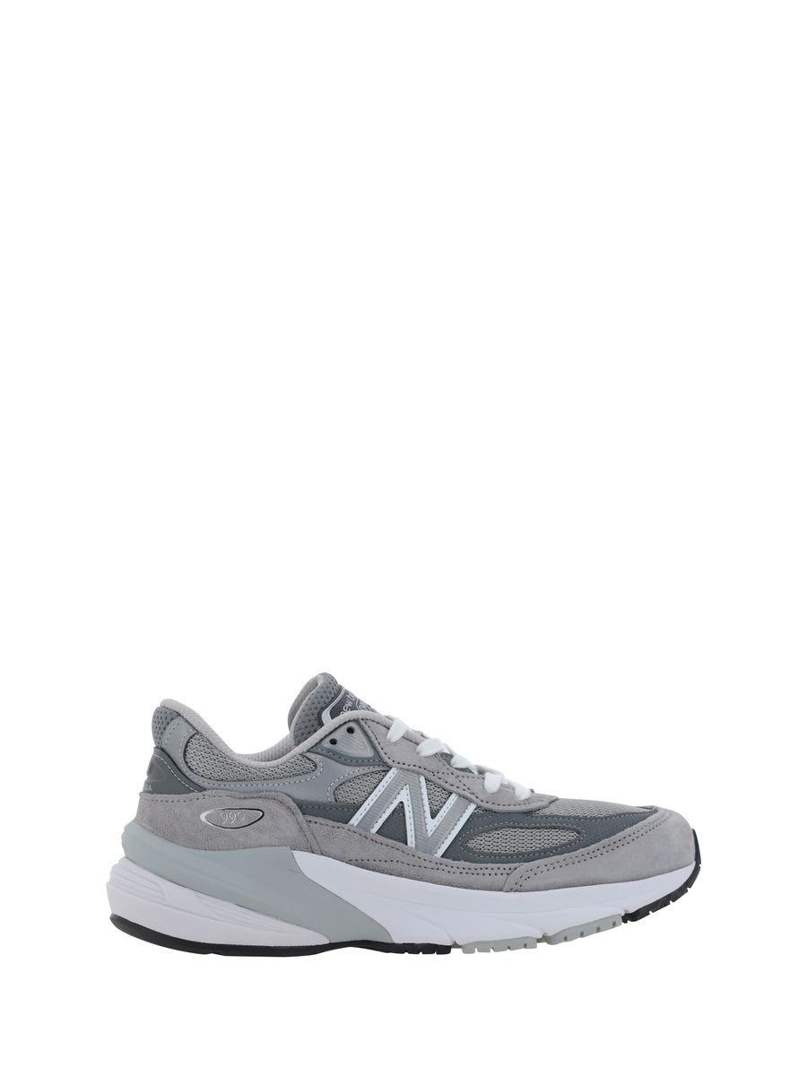 Grey Low Top Sneakers With Logo Detail In Suede And Tech Fabric Woman