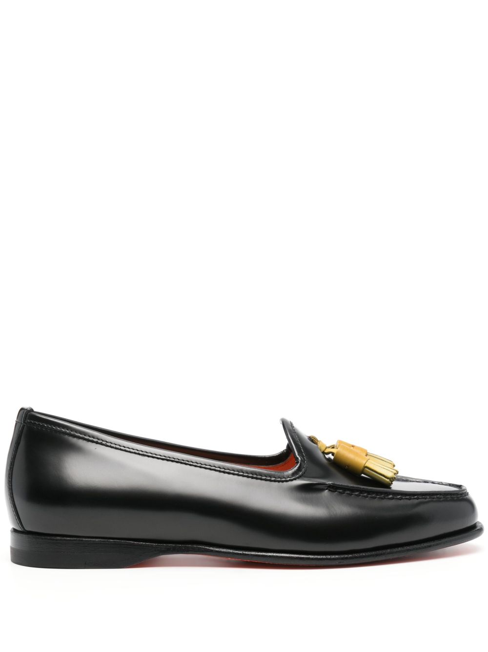 Santoni Andrea 流苏缀饰乐福鞋 - 黑色