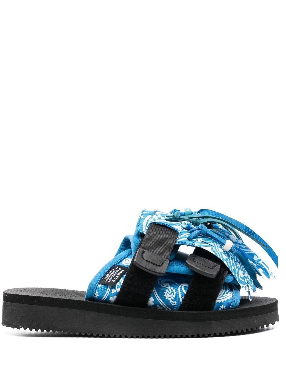 Alanui X Suicoke x Suicoke 佩斯理印花流苏凉鞋 - 蓝色