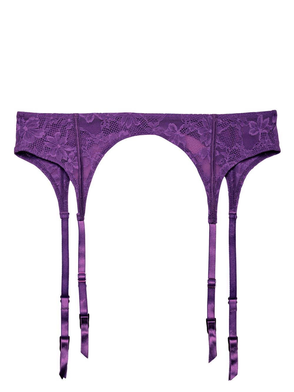 Fleur Du Mal Le Stretch 蕾丝吊袜腰带 - 紫色