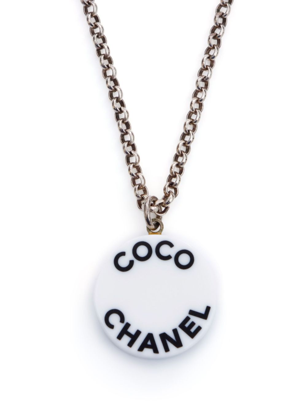 CHANEL Pre-Owned logo吊饰搭链项链（2007年典藏款） - 银色