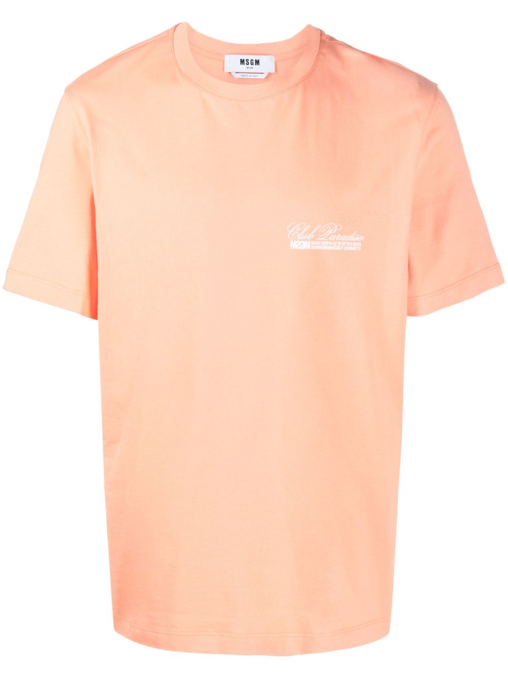 MSGM logo印花棉T恤 - 橘色