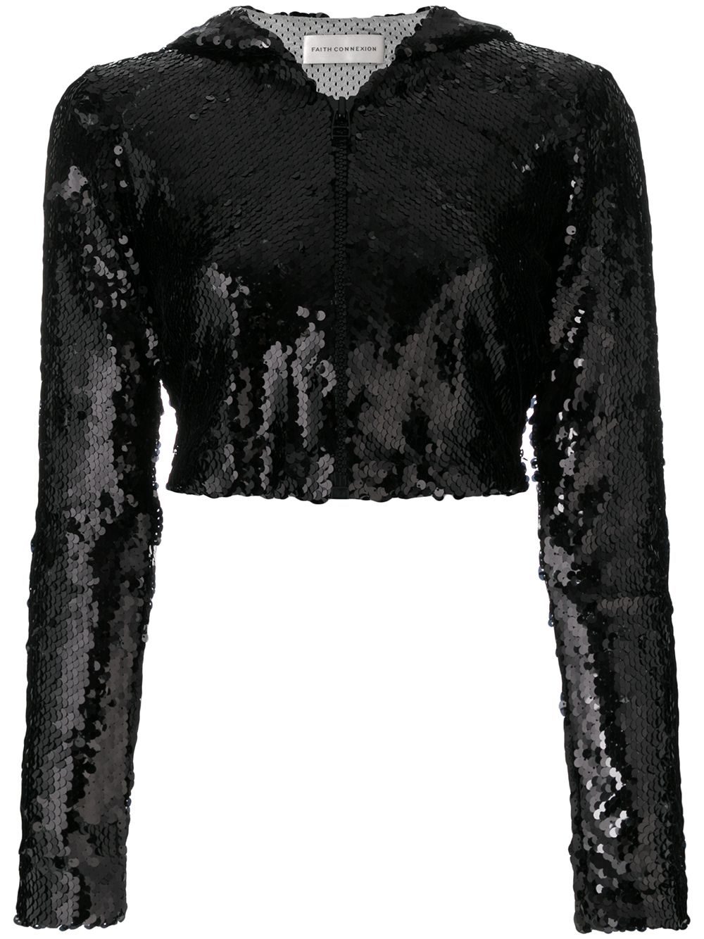 Faith Connexion cropped sequinned jacket - 黑色