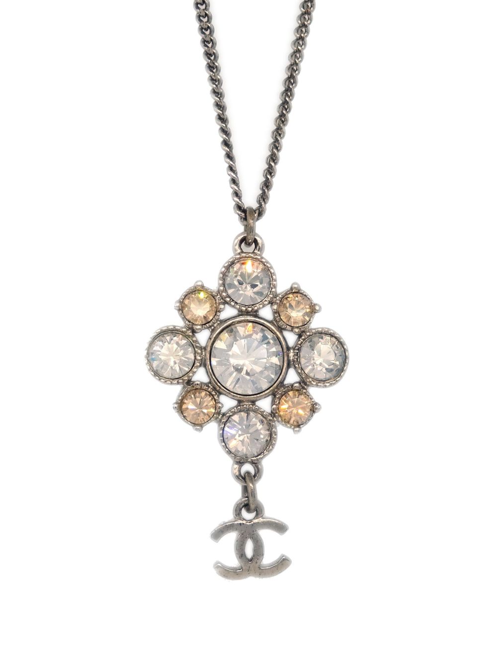 CHANEL Pre-Owned 水钻缀饰项链（2012年典藏款） - 银色