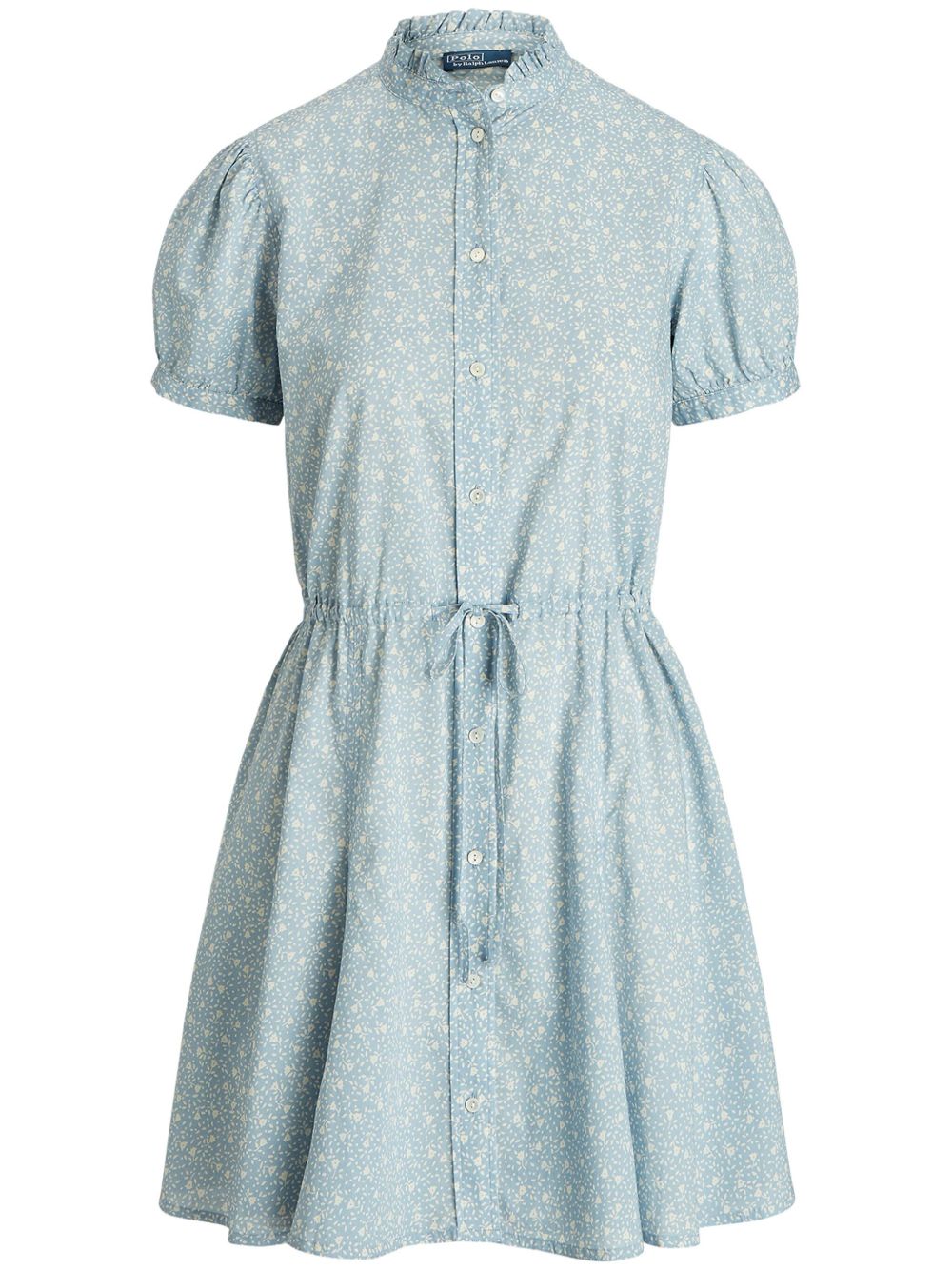 Polo Ralph Lauren 花卉印花府绸连衣裙 - 蓝色