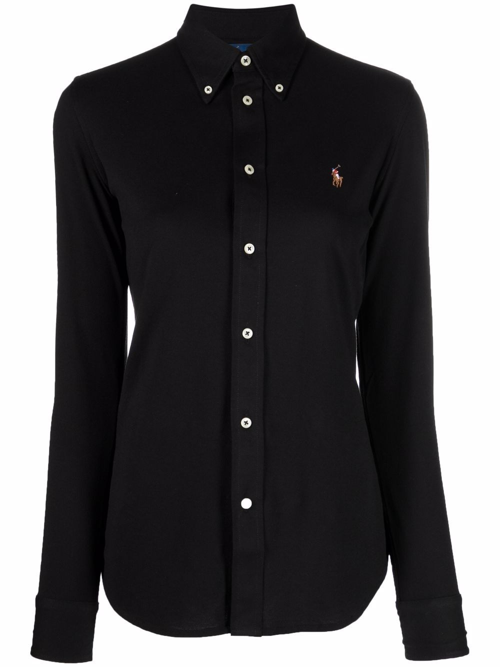Polo Ralph Lauren logo刺绣贴身衬衫 - 黑色