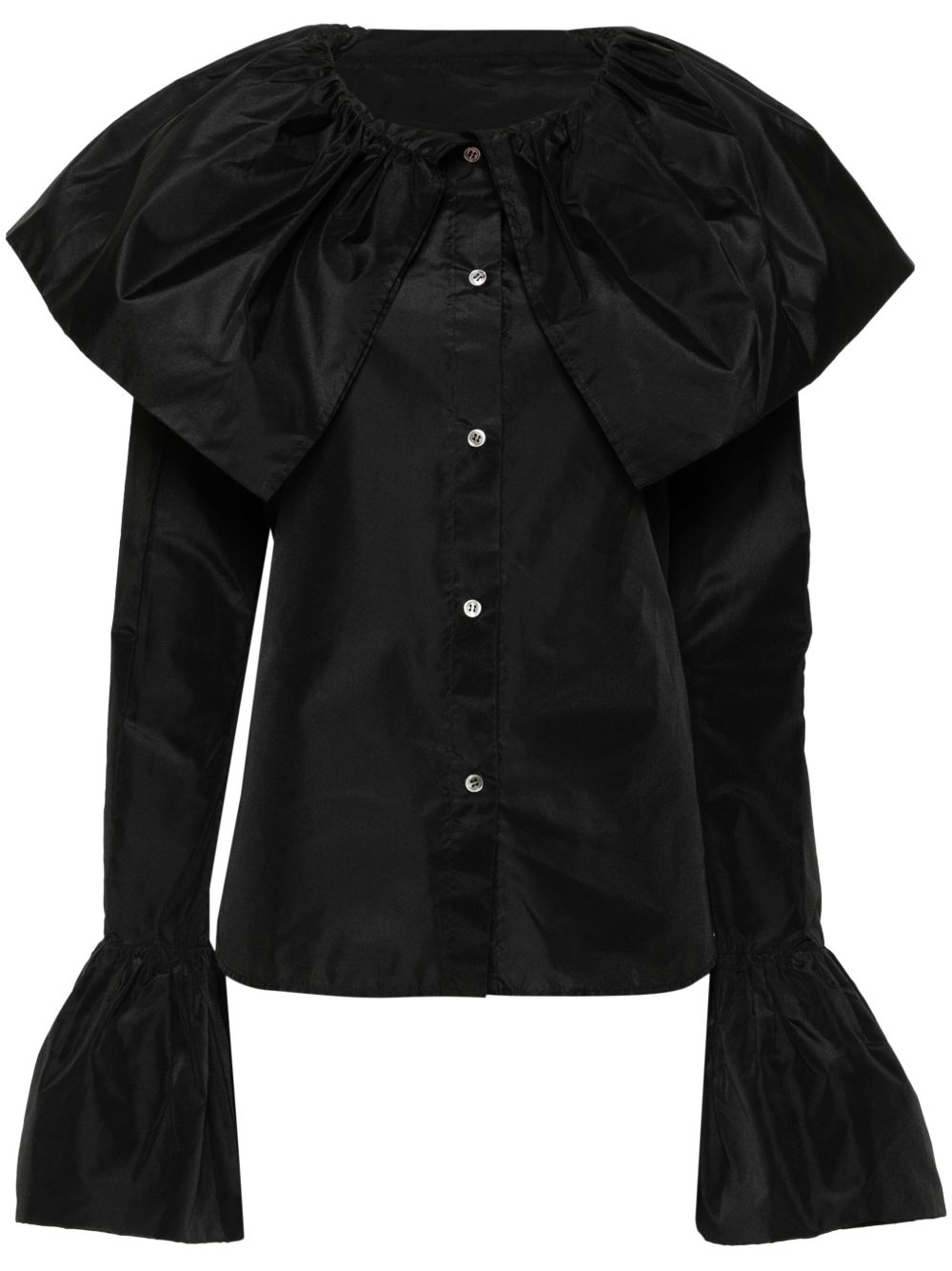 Yohji Yamamoto 塔夫绸罩衫 - 黑色