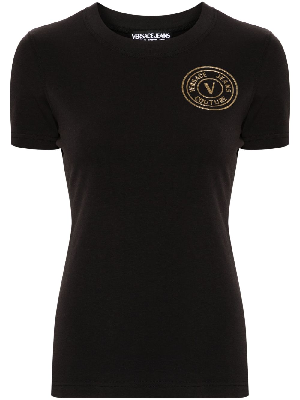 Versace Jeans Couture V-Emblem 平纹针织T恤 - 黑色